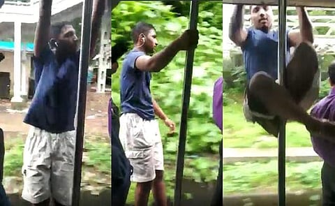 ലോക്കല് ട്രയിനില് യുവാക്കളുടെ അഭ്യാസപ്രകടനം; തത്സമയം യാത്രക്കാരുടെ പരാതി; രണ്ടുപേര് അറസ്റ്റില്; (വീഡിയോ)