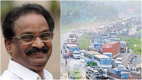 മന്ത്രിയുടെ വാഹനം പോകാന് വാഹനങ്ങള് തടഞ്ഞു; കുതിരാനില് 6 കിലോമീറ്റര് കുരുക്ക്