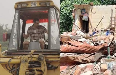 കല്യാണം മുടക്കിയതില് കലി; അയ്യപ്പനും കോശിയും സ്റ്റൈല് പ്രതികാരം; കട ജെസിബി കൊണ്ടു പൊളിച്ചുമാറ്റി