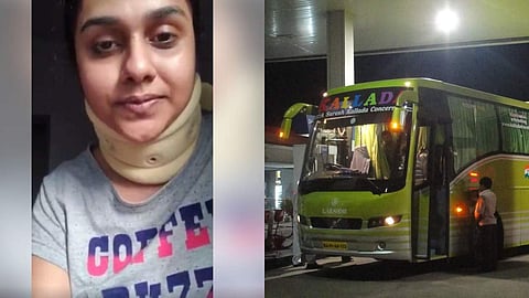 'ഞങ്ങള് ജീവനോടെ തിരിച്ചെത്തിയത് അത്ഭുതം, ഗര്ഭിണിയുണ്ടെന്ന് പറഞ്ഞിട്ടും കൂസാതെ അമിത വേഗത, അപകടകാരണം ഡ്രൈവറുടെ തോന്ന്യവാസം'; കല്ലടയ്ക്കെതിരെ യാത്രക്കാരി ( വീഡിയോ)