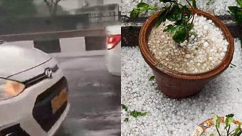 ഡല്ഹിയില് കനത്തമഴയും ആലിപ്പഴം വീഴ്ചയും, ഗതാഗതം സ്തംഭിച്ചു (വീഡിയോ)