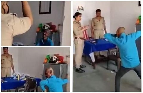 ലോക്ക്ഡൗണ് ലംഘിച്ചതിന് യുവാവിനെ സ്റ്റേഷനിലെത്തിച്ച് ഡാന്സ് കളിപ്പിച്ച് പൊലീസ്; സസ്പെന്ഷന്