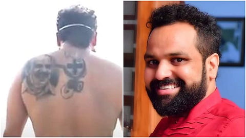 അച്ഛന്റെയും അരിവാള് ചുറ്റിക നക്ഷത്രത്തിന്റെയും ചിത്രം പച്ചകുത്തി ബിനീഷ് കോടിയേരി