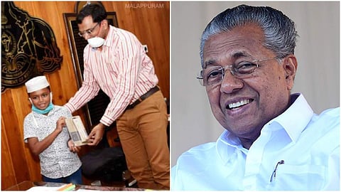 'ഫായിസിന്റെ നിഷ്കളങ്കമായ വാക്കുകള് ഒരു സമൂഹത്തിന്റെ മുദ്രാവാക്യമായി'; അഭിനന്ദിച്ച് മുഖ്യമന്ത്രി