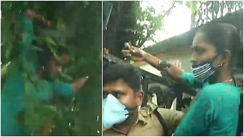 സകലരുടെയും കണ്ണ് വെട്ടിച്ച് വനിതാ പ്രവര്ത്തക മതിലിന് മുകളില്; തടയാന് പൊലീസ് പട; ജലീലിന്റെ രാജിക്കായുള്ള സമരത്തില് ഉന്തും തള്ളും വാക്കേറ്റവും