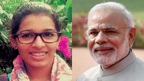 ജസ്ന, പ്രധാനമന്ത്രി നരേന്ദ്രമോദി