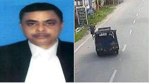 ജഡ്ജിയെ വാഹനം ഇടിക്കുന്ന വീഡിയോ ദൃശ്യത്തില് നിന്ന്