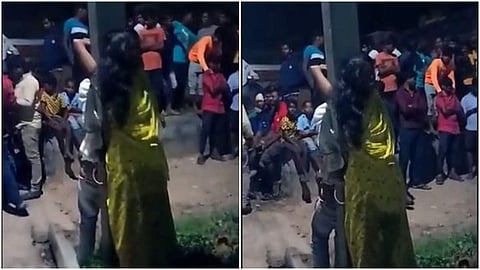 യുവതിയെയും 24കാരനയും പോസ്റ്റില് കെട്ടിയിട്ട് ക്രൂരമായി മര്ദ്ദിക്കുന്നതിന്റെ വിഡിയോ ദൃശ്യം