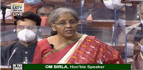 ധനമന്ത്രി നിര്മല സീതാരാമന് ബജറ്റ് അവതരിപ്പിക്കുന്നു, ടെലിവിഷന് ദൃശ്യം