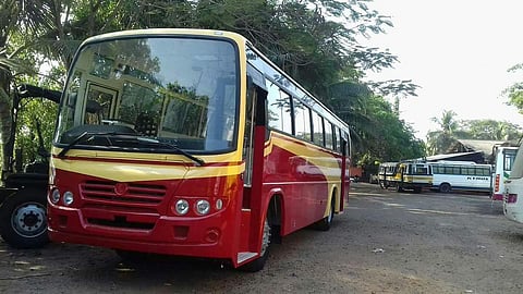 KSRTC with drinking water inside the bus for passengers