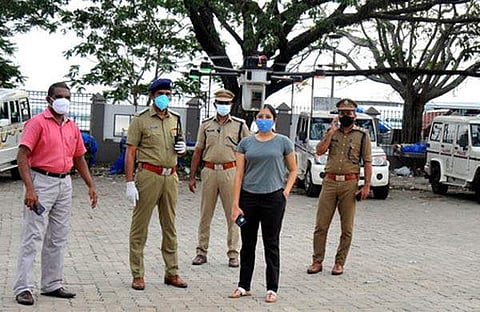 ഡിസിപി ഐശ്വര്യ ഡോംഗ്രെയുടെ നേതൃത്വത്തില് ഡ്രോണുകള് പരീക്ഷിക്കുന്നു/എ സനേഷ്