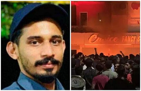 കൊല്ലപ്പെട്ട മന്സൂര്, സിപിഎം ഓഫീസ് തീയിട്ടപ്പോള്/ടെലിവിഷന് ദൃശ്യം