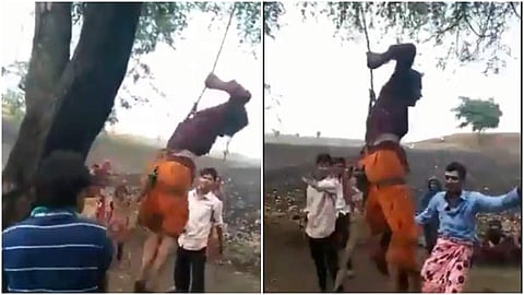 യുവതിയെ ക്രൂരമായി മര്ദ്ദിക്കുന്ന അച്ഛനും ബന്ധുക്കളും വീഡിയോ ദൃശ്യം