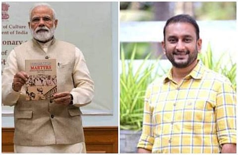 സ്വാതന്ത്ര്യസമര രക്തസാക്ഷികളുടെ ഡിക്ഷ്ണറി പ്രകാശിപ്പിക്കുന്ന പ്രധാനമന്ത്രി, പികെ ഫിറോസ്