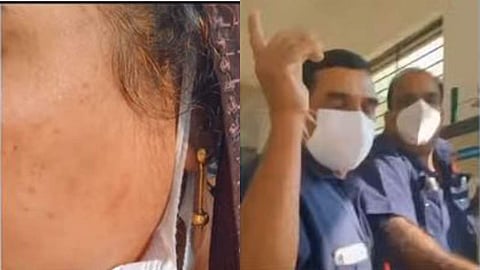 കോഴിക്കോട് മെഡിക്കല് കോളജില് സെക്യൂരിറ്റി ജീവനക്കാരന് യുവതിയുടെ മുഖത്തടിച്ച പാട്