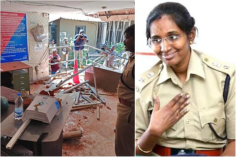 സമരക്കാര് തകര്ത്ത പൊലീസ് സ്റ്റേഷന്, ഡിഐജി നിശാന്തിനി