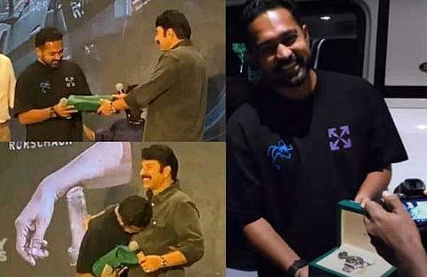 റോളക്സ് വാച്ച് ആസിഫ് അലിക്ക് സമ്മാനിക്കുന്ന മമ്മൂട്ടി, റോളക്സുമായി ആസിഫ് അലി/ വിഡിയോ സ്ക്രീന്ഷോട്ട്