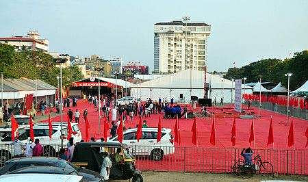സിപിഎം സമ്മേളന വേദി/ ചിത്രം: ന്യൂ ഇൻഡ്യൻ എക്സ്പ്രസ്