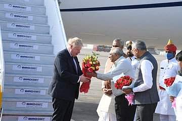 ബോറിസ് ജോൺസനെ സ്വീകരിക്കുന്നു/ എഎൻഐ
