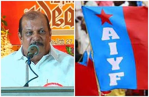 പിസി ജോര്ജ്,എഐവൈഎഫ് പതാക