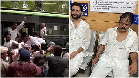 കോണ്ഗ്രസ് നേതാക്കളെ അറസ്റ്റ് ചെയ്തുകൊണ്ടു പോകുന്നു/ എഎന്ഐ