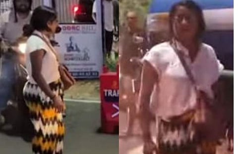 കൊച്ചിയിൽ ഗതാഗതം തടഞ്ഞ് യുവതിയുടെ പ്രതിഷേധം