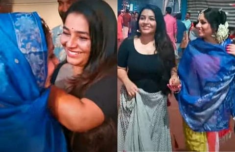 രജീഷയും നിരഞ്ജനയും ഗുരുവായൂരിൽ/ വിഡിയോ സ്ക്രീൻഷോട്ട്