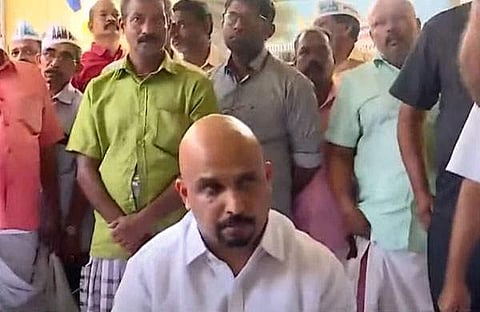 ഷാജിമോന് സമരത്തില്/ ടിവി ദൃശ്യം