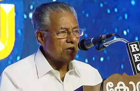 മുഖ്യമന്ത്രി കോതമംഗലത്ത് പ്രസംഗിക്കുമ്പോൾ, സ്ക്രീൻഷോട്ട്