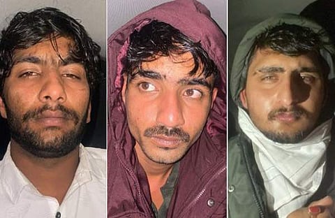 അറസ്റ്റിലായ ഉദ്ദം സിങ്, നിതിന് ഫുജി, രോഹിത്ത് റാത്തോഡ്