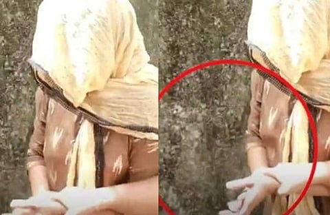 തെളിവെടുപ്പിനിടെ മാധ്യമപ്രവര്ത്തകന് വീണപ്പോള് അനിതകുമാരി കയ്യടിക്കുന്നു