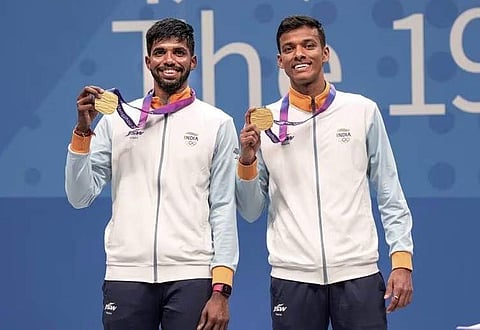 സാത്വിക് സായിരാജ് റാങ്കിറെഡ്ഡി ചിരാഗ് ഷെട്ടി സഖ്യം/ഫോട്ടോ: പിടിഐ