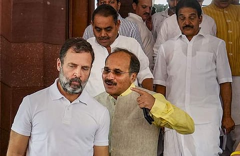 രാഹുല് ഗാന്ധി പാര്ലമെന്റില് എത്തിയപ്പോള്/പിടിഐ