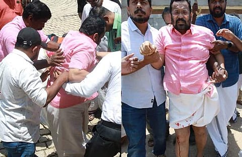 മന്ത്രി കെ രാജന് വീണ് പരിക്കേറ്റപ്പോള്