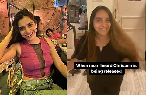ക്രിസൻ പെരേര, സന്തോഷംകൊണ്ട് തുള്ളിച്ചാടുന്ന അമ്മ/ ചിത്രം ഇൻസ്റ്റാഗ്രാം