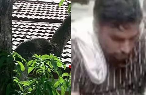 വീടിന്റെ ടെറസില് യുവാവ് രണ്ടുദിവസം തങ്ങി/ചിത്രം: വീഡിയോ സ്ക്രീന്ഷോട്ട്