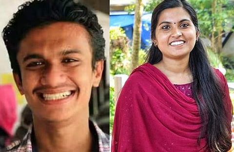 നിഖില് തോമസ്, എസ്എഫ്ഐ സംസ്ഥാന പ്രസിഡന്റ് അനുശ്രീ