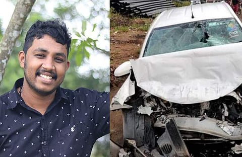 മഹേഷ് കുഞ്ഞുമോൻ, അപകടത്തിൽപെട്ട കാർ/ ഫെയ്സ്ബുക്ക്