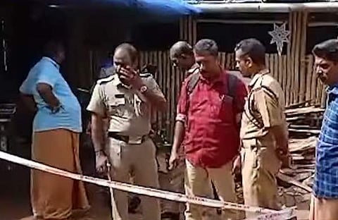 കൊലപാതകം നടന്ന സ്ഥലത്ത് പൊലീസ് പരിശോധിക്കുന്നു, സ്ക്രീന്ഷോട്ട്