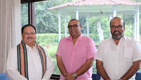 തുഷാര് വെള്ളാപ്പള്ളി ജെപി നഡ്ഡയ്ക്കൊപ്പം