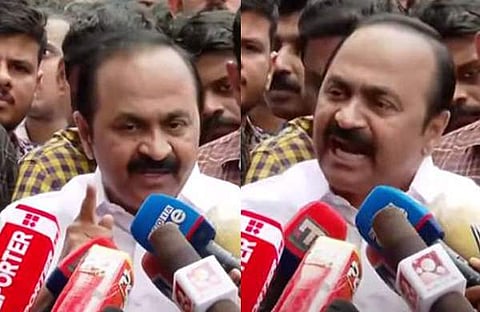 വിഡി സതീശന് മാധ്യമങ്ങളോടു സംസാരിക്കുന്നു/ടിവി ദൃശ്യം