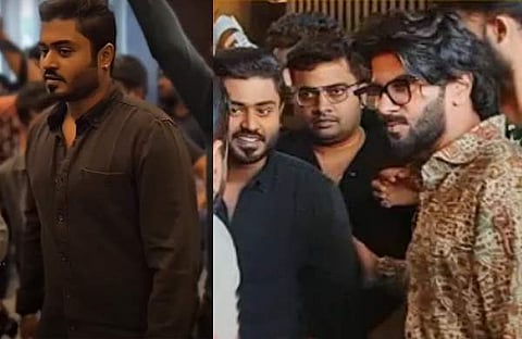 ഗോകുൽ സുരേഷും ദുൽഖറും പ്രമോഷൻ ചടങ്ങിനിടെ/ വിഡിയോ സ്ക്രീൻഷോട്ട്
