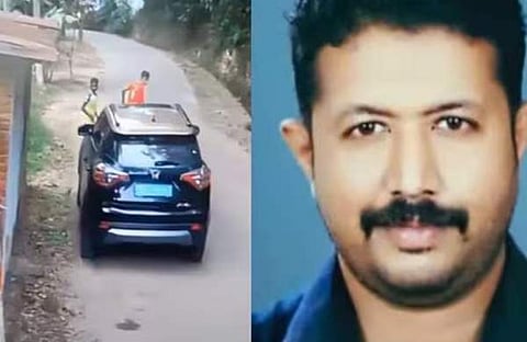 വാഹനാപകടത്തിന്റെ സിസിടിവി ദൃശ്യം/ പ്രതി പ്രിയരഞ്ജന്