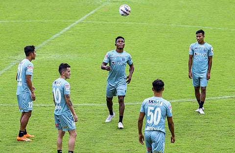 കേരള ബ്ലാസ്റ്റേഴ്സ് പരിശീലനത്തിൽ/ ചിത്രം: പിടിഐ