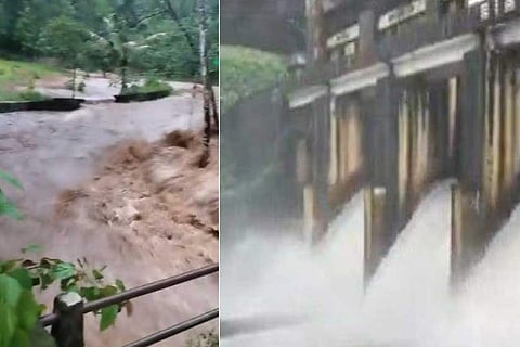 മലവെള്ളപ്പാച്ചിലിന്റെ വീഡിയോ സ്ക്രീന്ഷോട്ട്, മൂഴിയാര് ഡാം തുറന്നതിന്റെ ഫയല് ചിത്രം