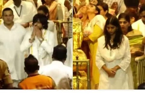 തിരുപ്പതിയില് ക്ഷേത്രദര്ശനം നടത്തുന്ന ഷാരൂഖ് മകളും