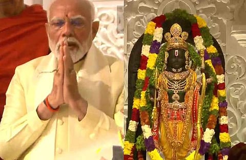 പ്രാർഥിക്കുന്ന മോദി, ശ്രീരാമ വിഗ്രഹം, എഎൻഐ