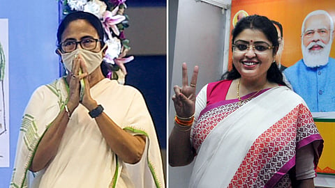 Mamata Banerjee and Priyanaka Tiberewal