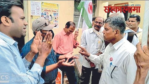 Farmers with government officers