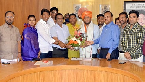 Nagar Urban Bank Director. MP Dr. Sujay Vikhe Patil was felicitated